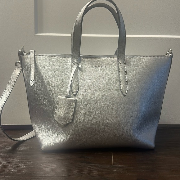 Jimmy Choo Silver Leather Bria 2way - Picture 14 of 14